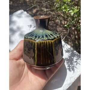Smokey Drip Glaze Bud Vase Japan